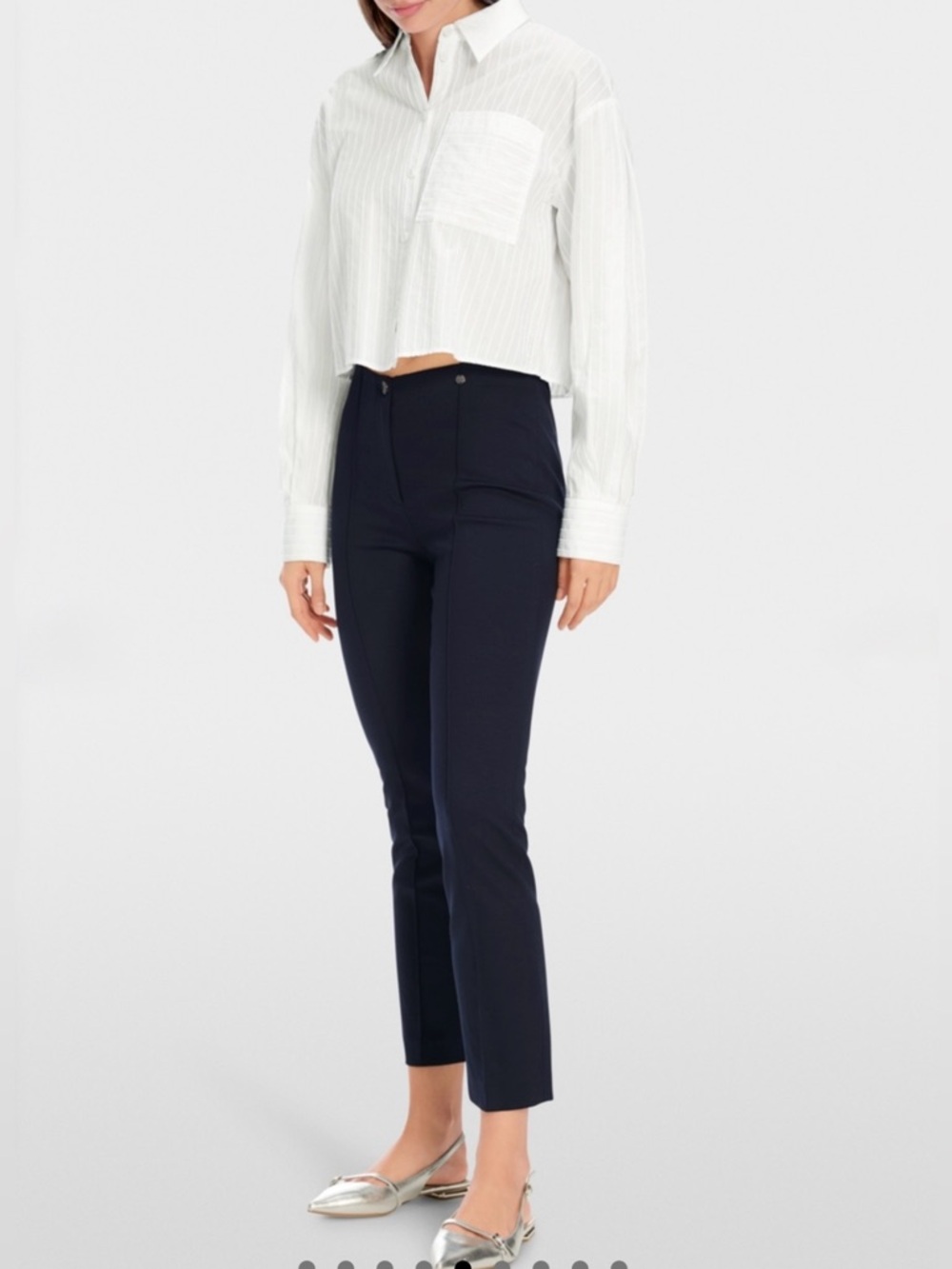 NWT!!!  MARC CAIN Midnight Blue 7/8 Jersey Trousers - Size N3 (US 8)
